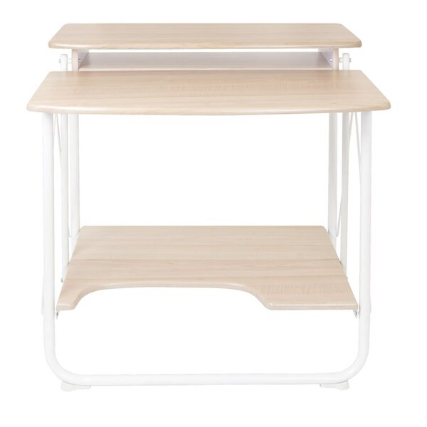 maple and white stow away desk