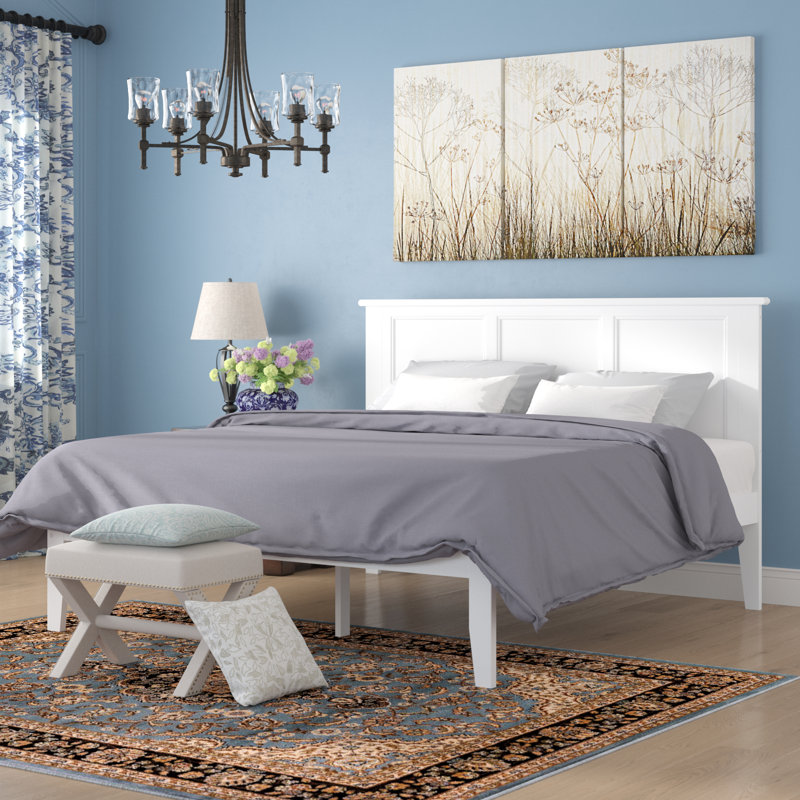 Troutville Solid Wood Low Profile Standard Bed Size: King, Color: White
