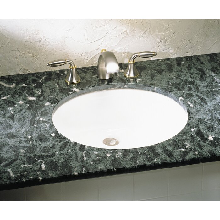 Ovalyn Ceramic Oval Undermount Bathroom Sink With Overflow
