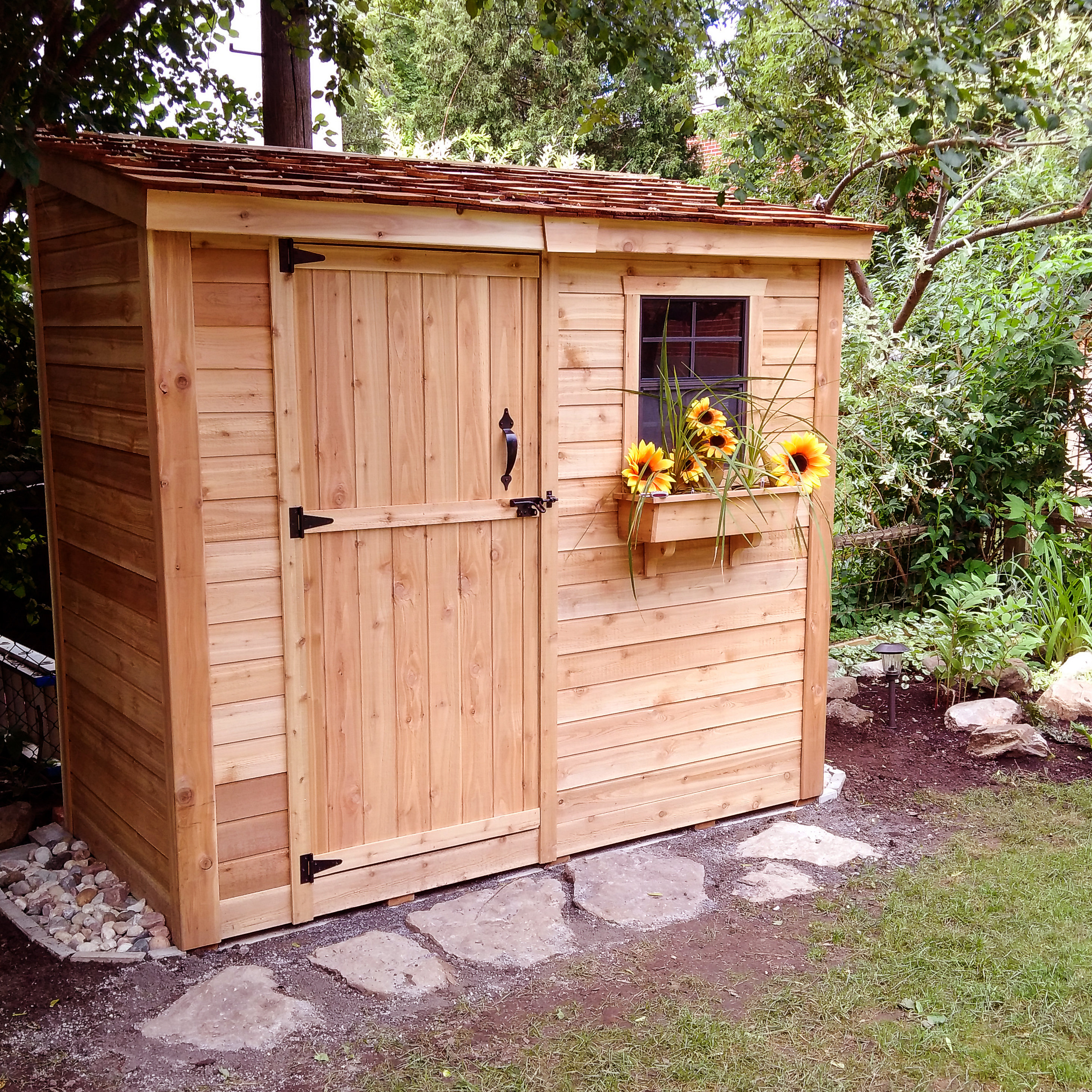 Outdoor Living Today SpaceSaver 9.9 ft. W x 9.9 ft. D Solid Wood Outdoor Living Today SpaceSaver 9.9 ft. W x 9.9 ft. D Solid Wood