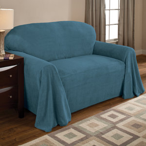 Coral Box Cushion Loveseat Slipcover
