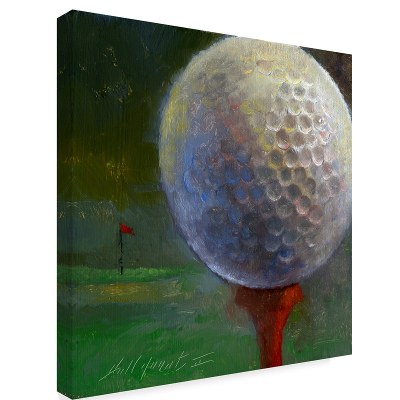 Trademark Art Golf Ball Centered Acrylic Painting Print On