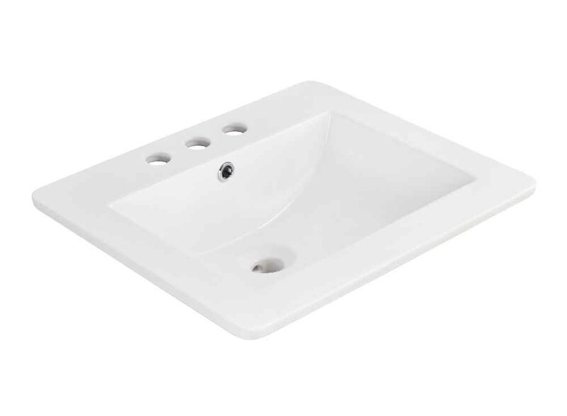 American Imaginations Omni Ceramic 21" Single Bathroom Vanity Top  Faucet Mount: 4" Centers