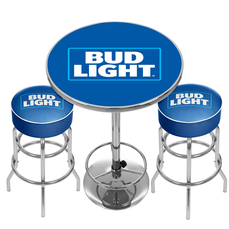Trademark Global Ultimate Bud Light Game Room 3 Piece Pub Table Set Reviews Wayfair
