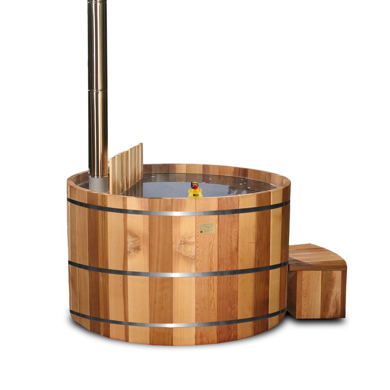 SnorkelHotTubs 3-Person Wood Fired Cedar Hot Tub with Scuba® Stove ...