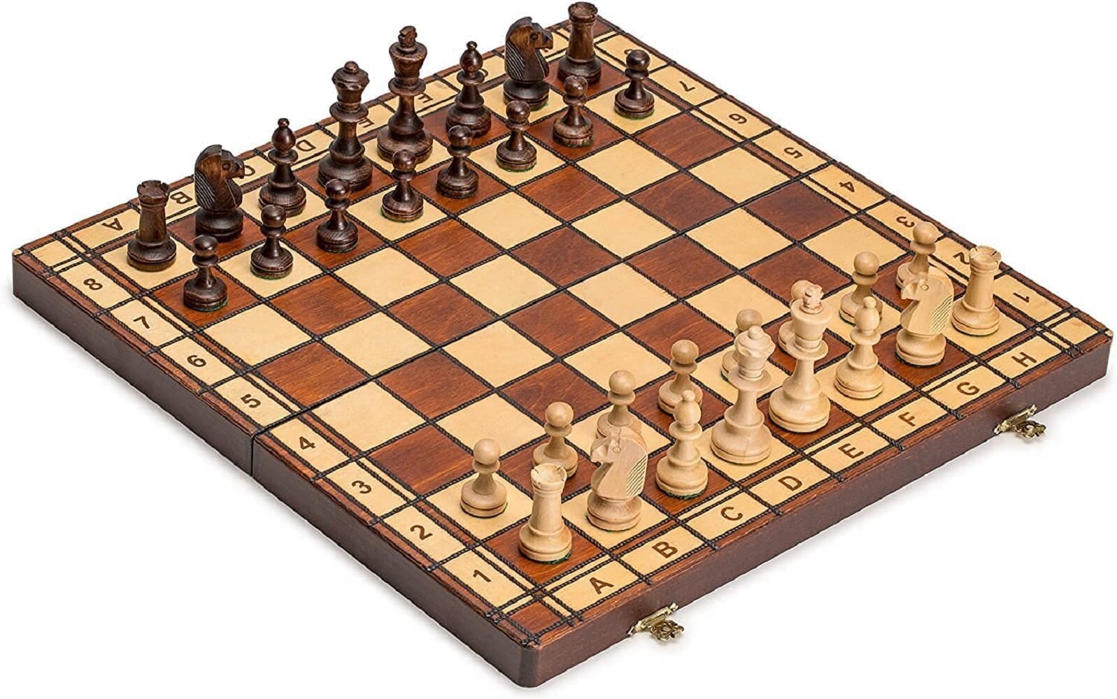 Portable Travel Magnetic Wooden Board Tournament Chess Set Wood Pieces New