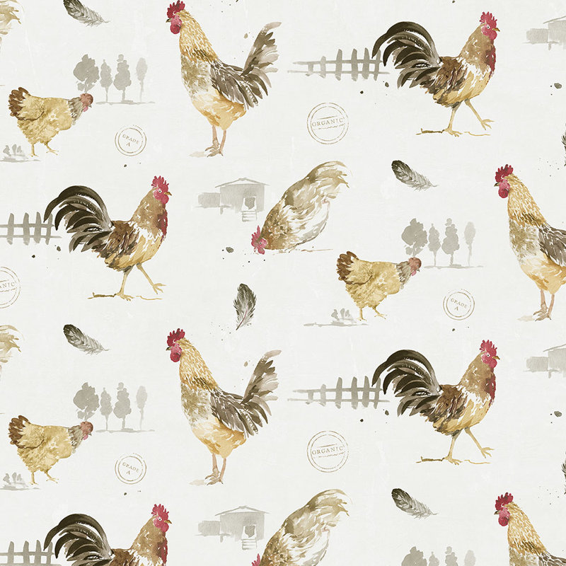 August Grove Axl 32 7 X 20 5 Hen And Rooster Roll Wallpaper Reviews Wayfair
