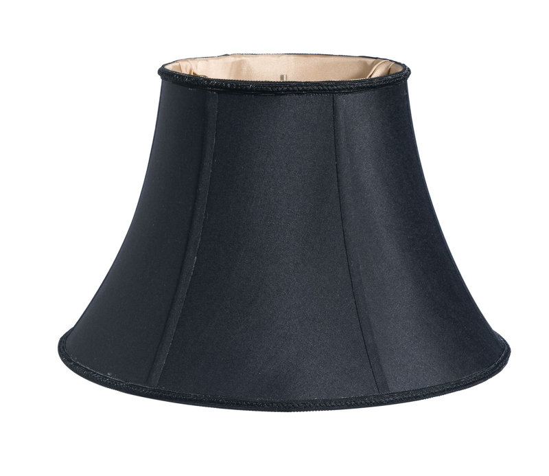 Lining Slanted Oval Shantung Lampshade Color: Black, Size: 11" H x 18" W x 11" D