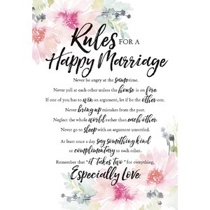 Woodland Grace Rules For Happy Marriage Textual Art on Wood