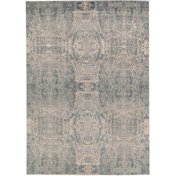 Bokara Rug Co Inc One Of A Kind Windsom Hand Knotted Gray 9 10 X 13 9 Area Rug Perigold