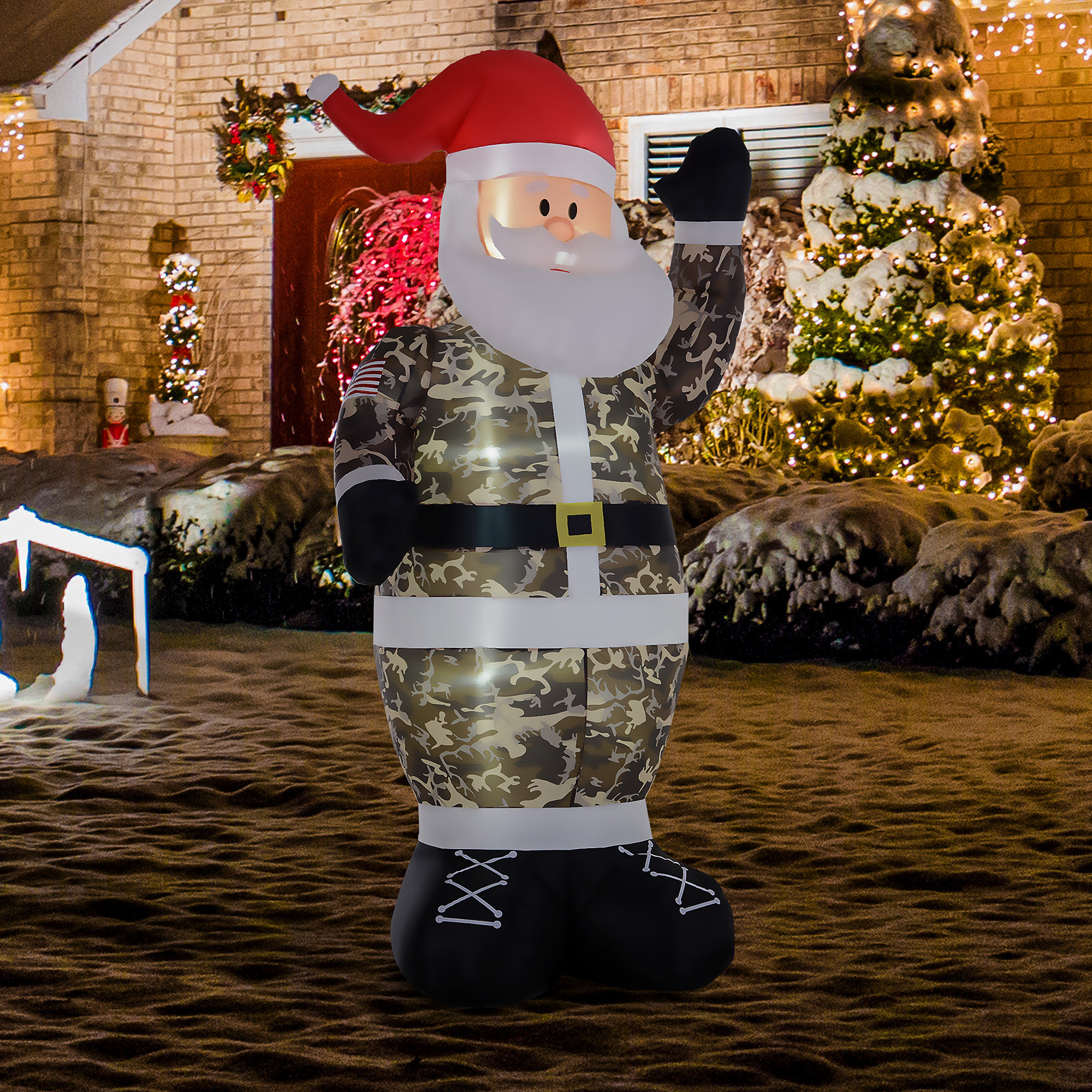 inflatable camo santa claus
