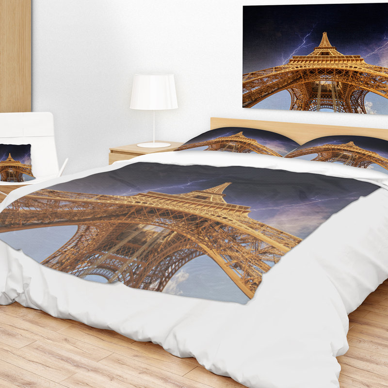 East Urban Home Cityscape Storm Above Paris Eiffel Tower Blanket Wayfair