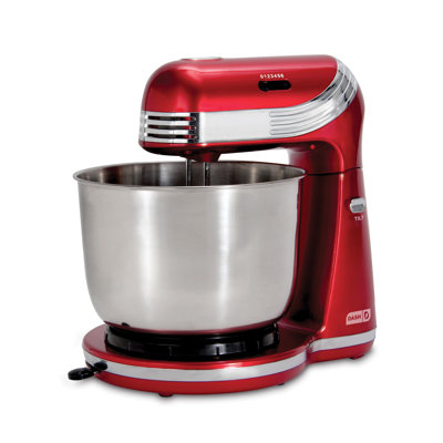 DASH Dash Everyday 6 Speed 2.5 Qt. Stand Mixer  Color: Red