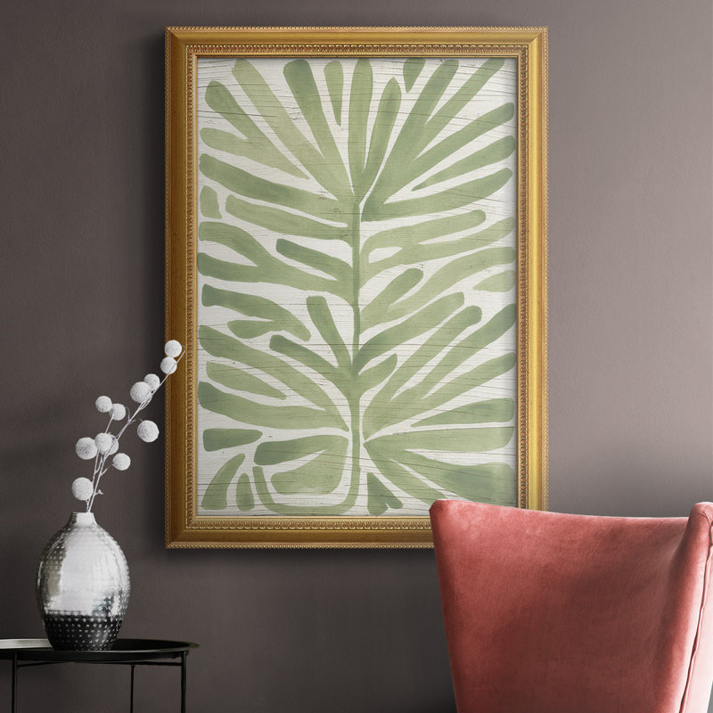 Driftwood Palm Leaf IV Premium Framed Canvas- Ready To Hang