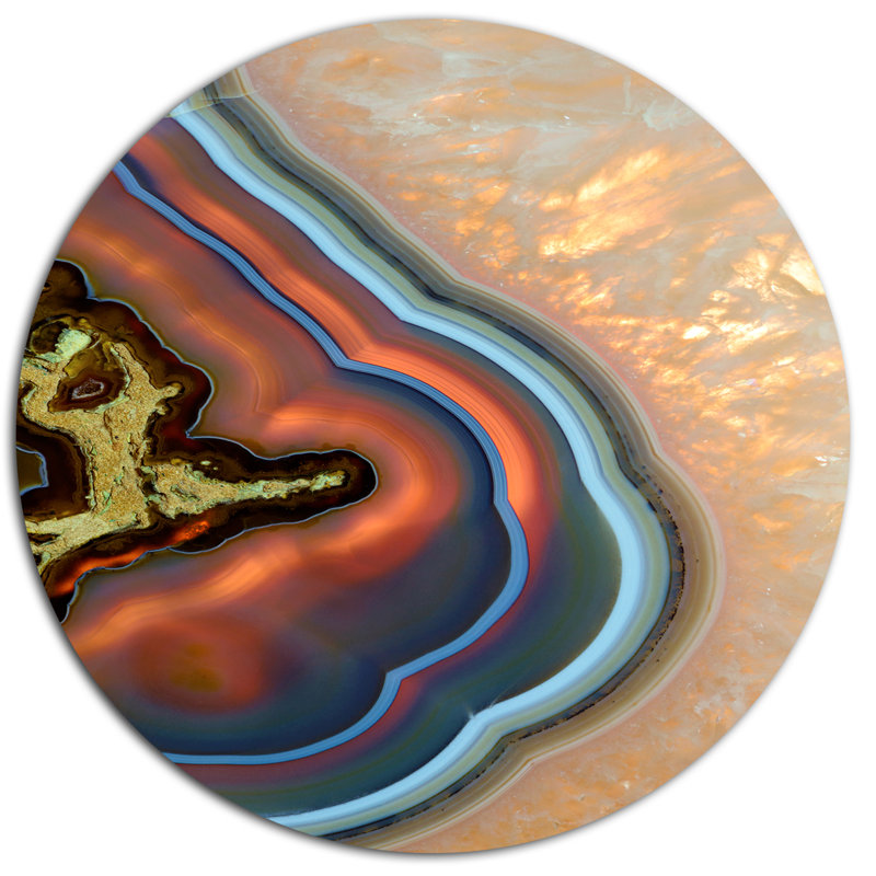 Designart Abstract Mineral Texture Oil Painting Print On Metal