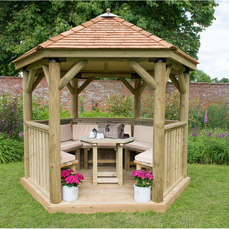 3.3m x 2.9m Wooden Gazebo 