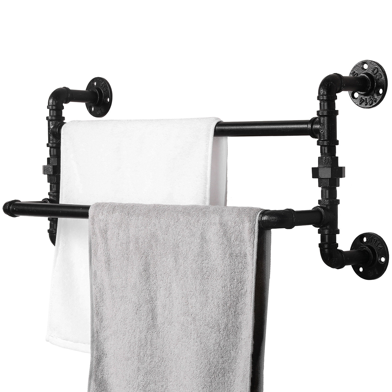 MyGift Wall Mounted or Tabletop Vintage Gray Wood Home Spa Towel Roll Rack Stand 