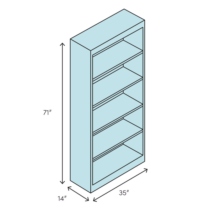 Foundry Select Lisson Nature S Edge 5 Shelf Standard Bookcase Wayfair