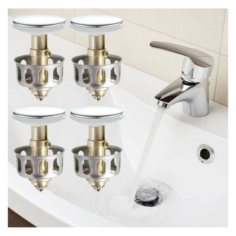 Wash Basin Bounce Drain Filter Pop-Up Bathroom Sink Drain Plug Universal A5131