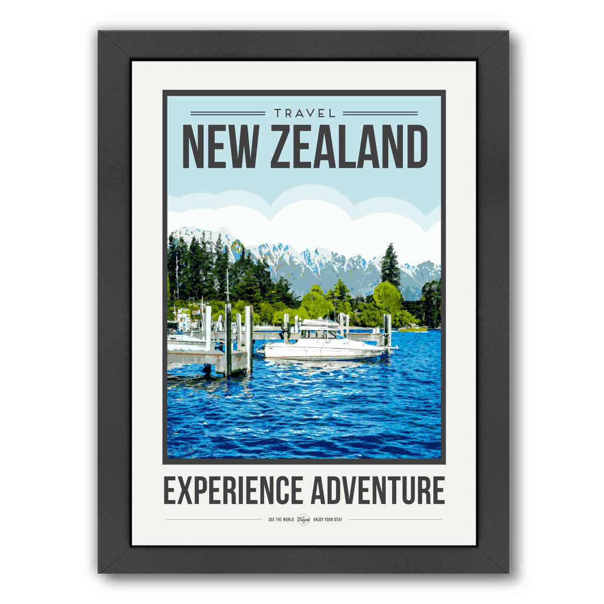East Urban Home Travel Poster New Zealand Framed Graphic Art Wayfair