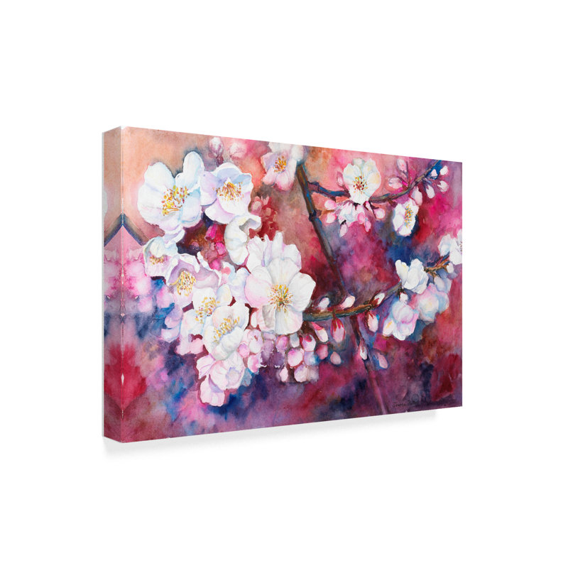 Trademark Art Cherry Blossoms Acrylic Painting Print On Wrapped