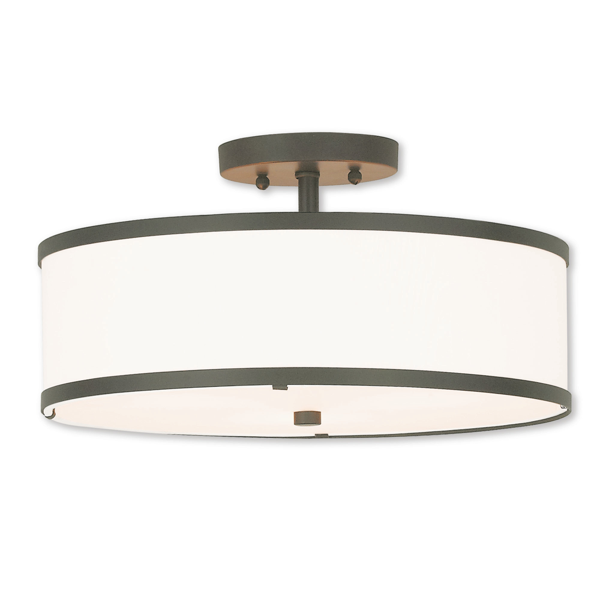 Breithaup Drum Cylinder Shade 3 Light Semi Flush Mount Breithaup Drum Cylinder Shade 3 Light Semi Flush Mount