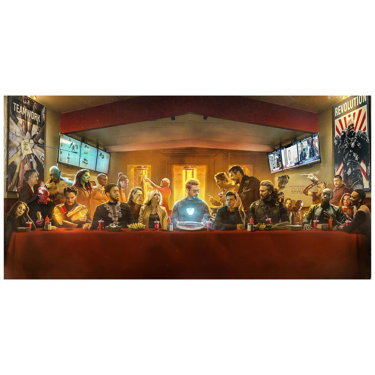 Marvel The Avengers Last Supper Canvas Printing Wall Art