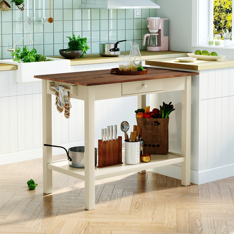 Red Barrel Studio® 42'' Wide Kitchen Island with Solid Wood ...