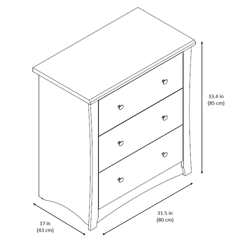 storkcraft crescent 3 drawer chest