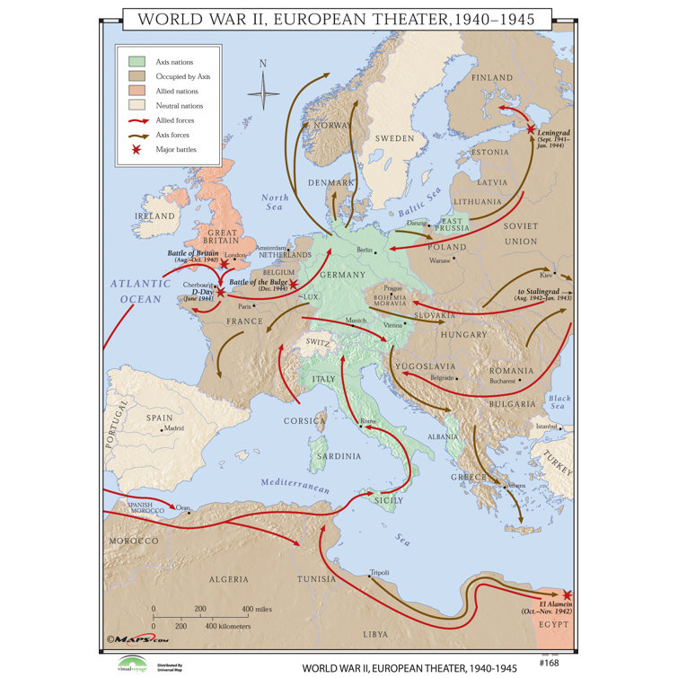 Universal Map World History Wall Maps World War Ii European Theater Wayfair Universal Map World History Wall Maps World War Ii European Theater Wayfair
