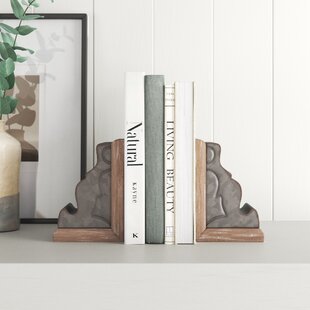 Round 1Pair Simple Style Black Walnut Wood Bookends Bookend For Library School Study Home Office Gift 