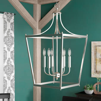 Alcott Hill Mehl 6 Light Candle Style Geometric Chandelier Wayfair