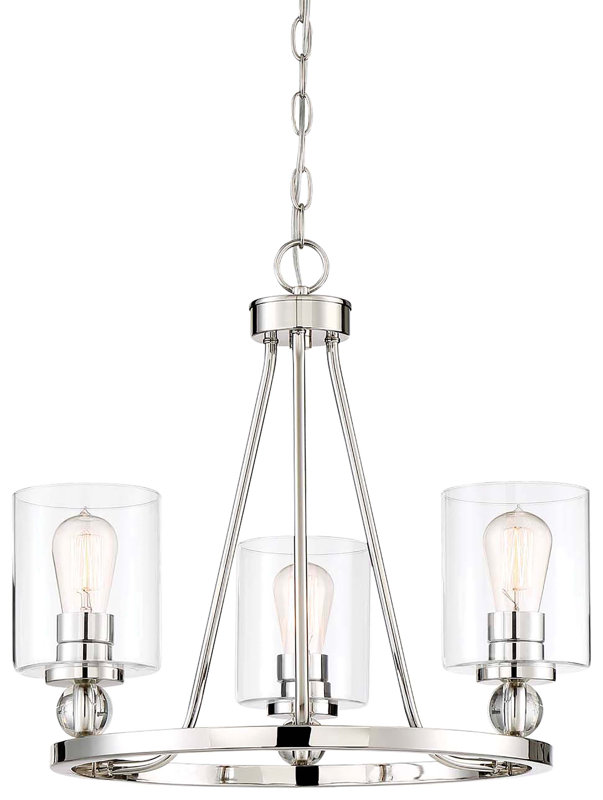 Ivy Bronx Friedman 3-Light Glass Shade Candle-Style Chandelier ... Ivy Bronx Friedman 3-Light Glass Shade Candle-Style Chandelier ...