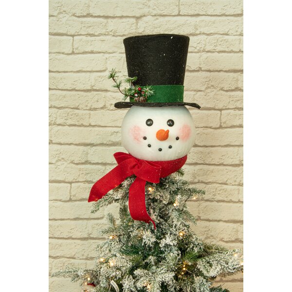 lighted top hat snowman tree topper