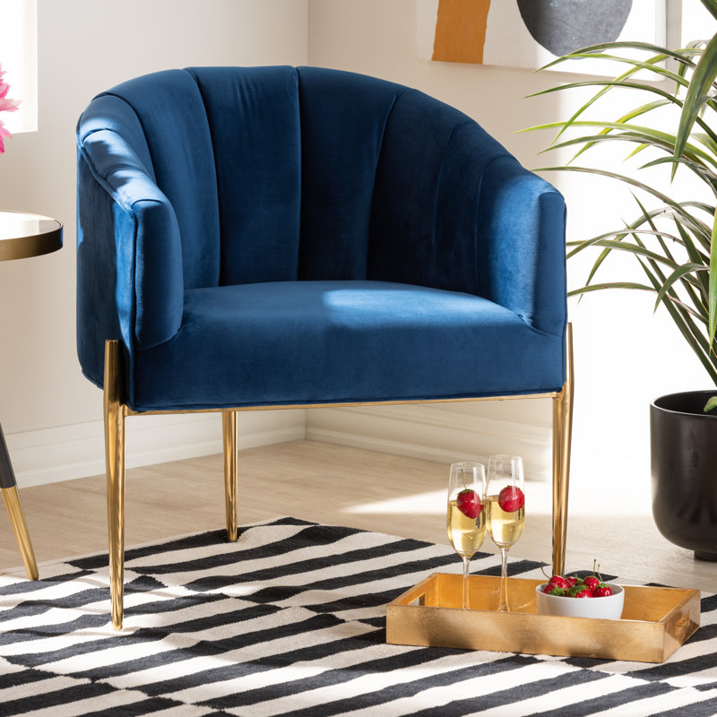 Mercer41 Whiteley Glam And Luxe Velvet Fabric Upholstered Armchair