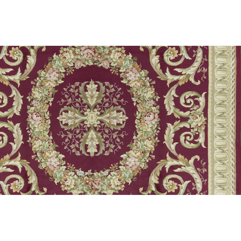 Bokara Rug Co Inc One Of A Kind Savonnerie Hand Knotted 8 9 X 11 9 Wool Wine Area Rug Perigold