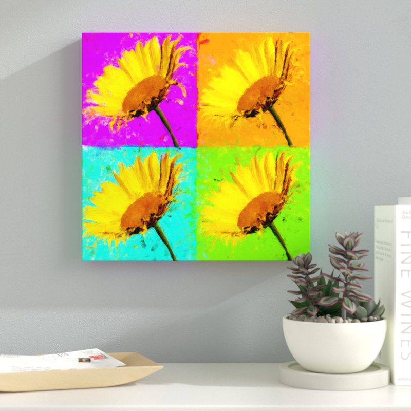 Ebern Designs Daisy Plenty Floral Abstract Contemporary Modern Graphic Art Print On Canvas Wayfair