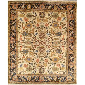 Mahal Hand-Knotted Ivory Area Rug
