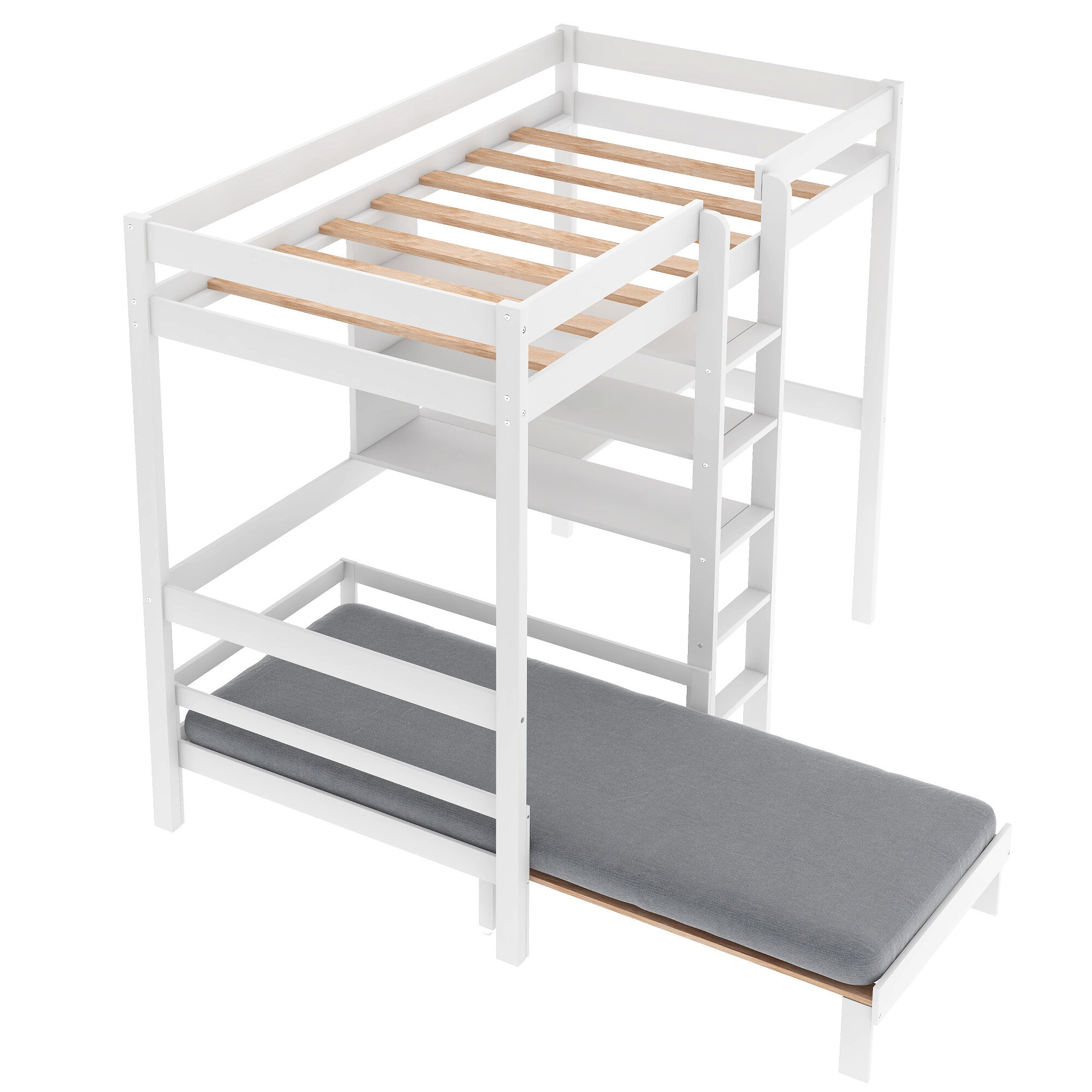 convertible loft bed with desk