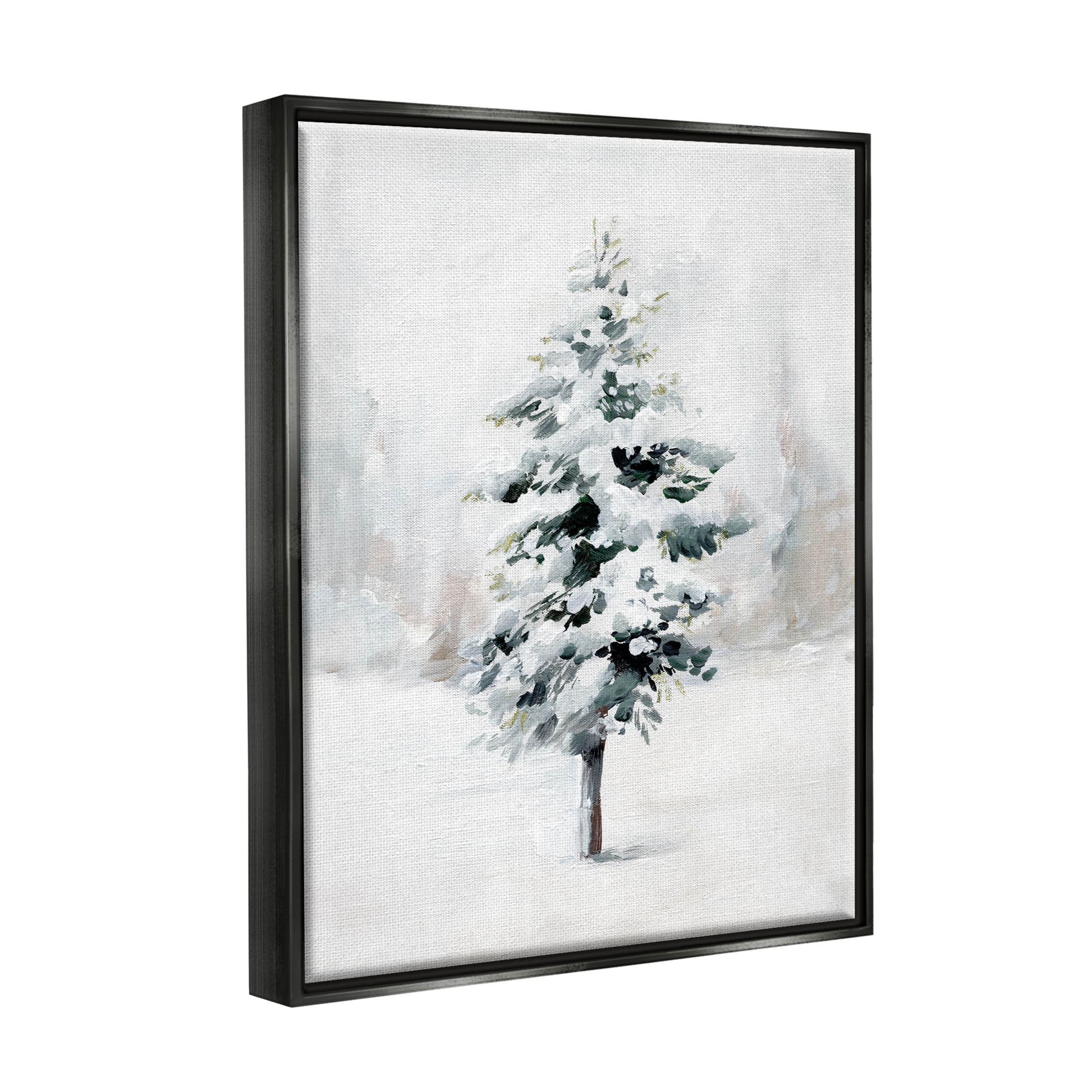 Red Barrel Studio® Wintery Snow Tree Scene by - Floater Frame Painting ...