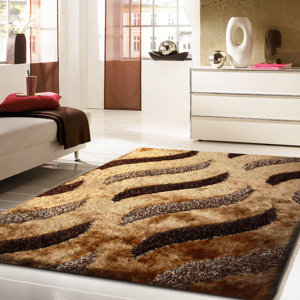 Secretariat Shag Hand-Tufted Brown Indoor Area Rug