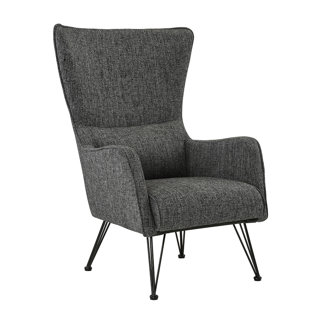 Go to store & view more images Wrought Studio Bibb Mid Century Linen Shelter Wingback Chair