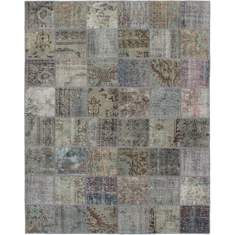 Bloomsbury Market One Of A Kind Orinda Hand Knotted 2010s Light Gray Dark Gray 5 9 X 7 6 Wool Area Rug Wayfair