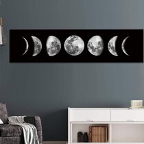 Super Moon Canvas Abstract Poster Black Picture Home Art Decoration Unframed