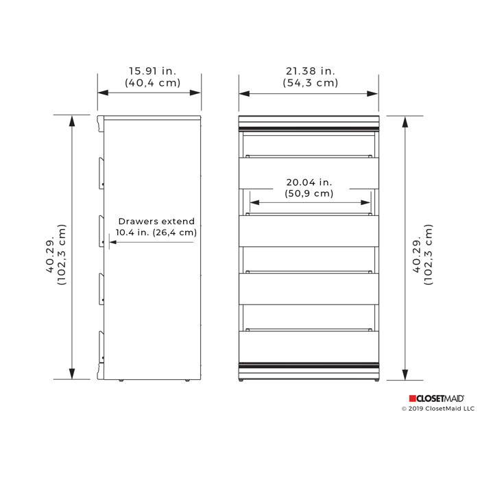 Closetmaid Modular Storage 21 38 W Stackable 4 Drawer Unit
