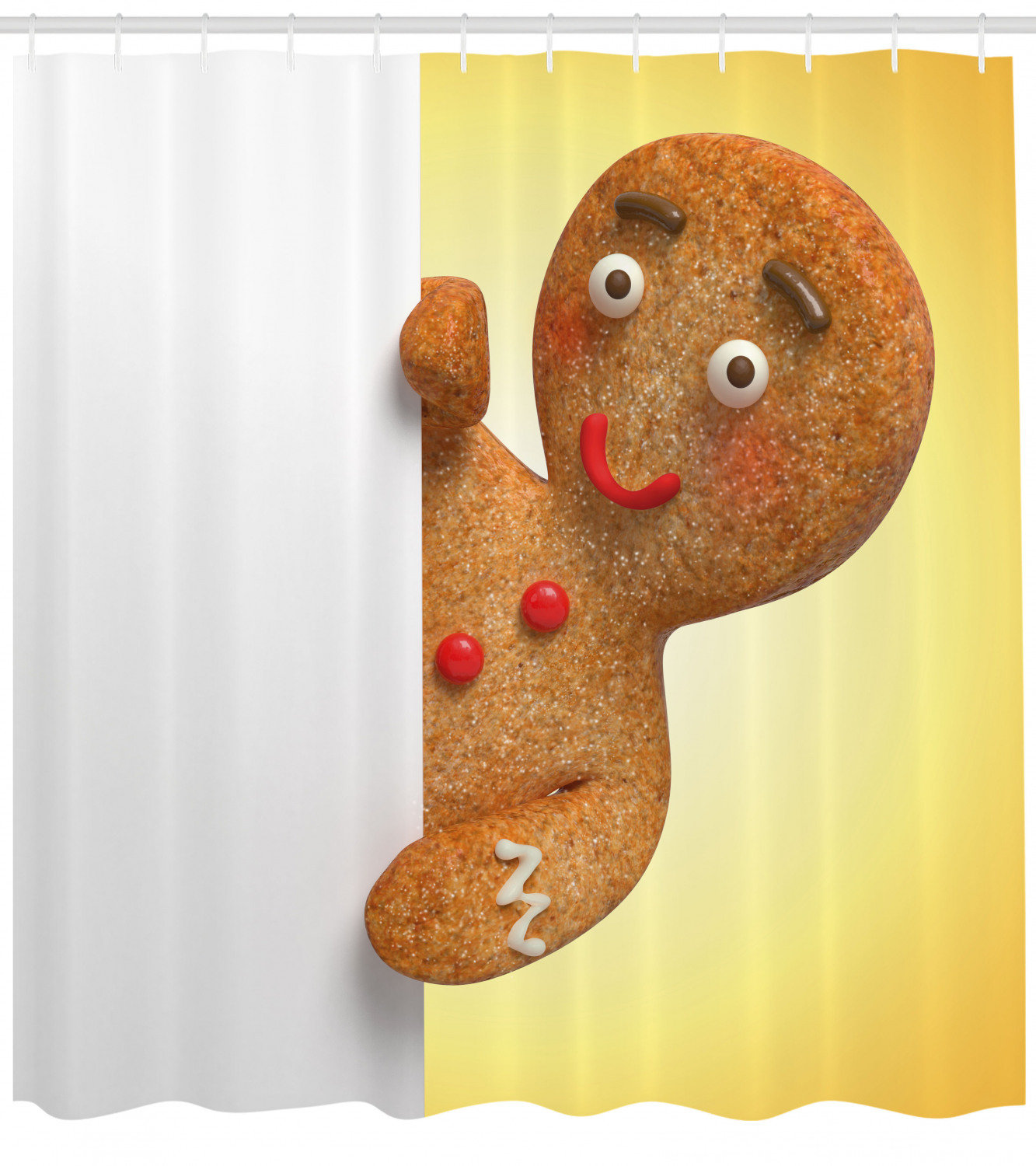 East Urban Home Gingerbread Man Shower Curtain Set Hooks Wayfair