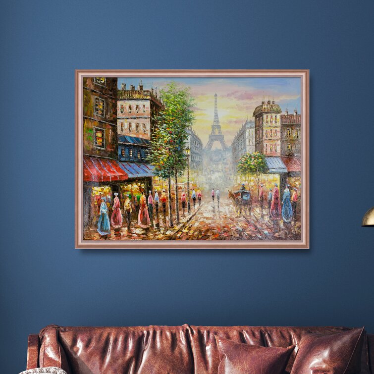 EIFFEL TOWER Oil Paint Reproduction on  FRAMED CANVAS WALL ART Home  DECORATION 