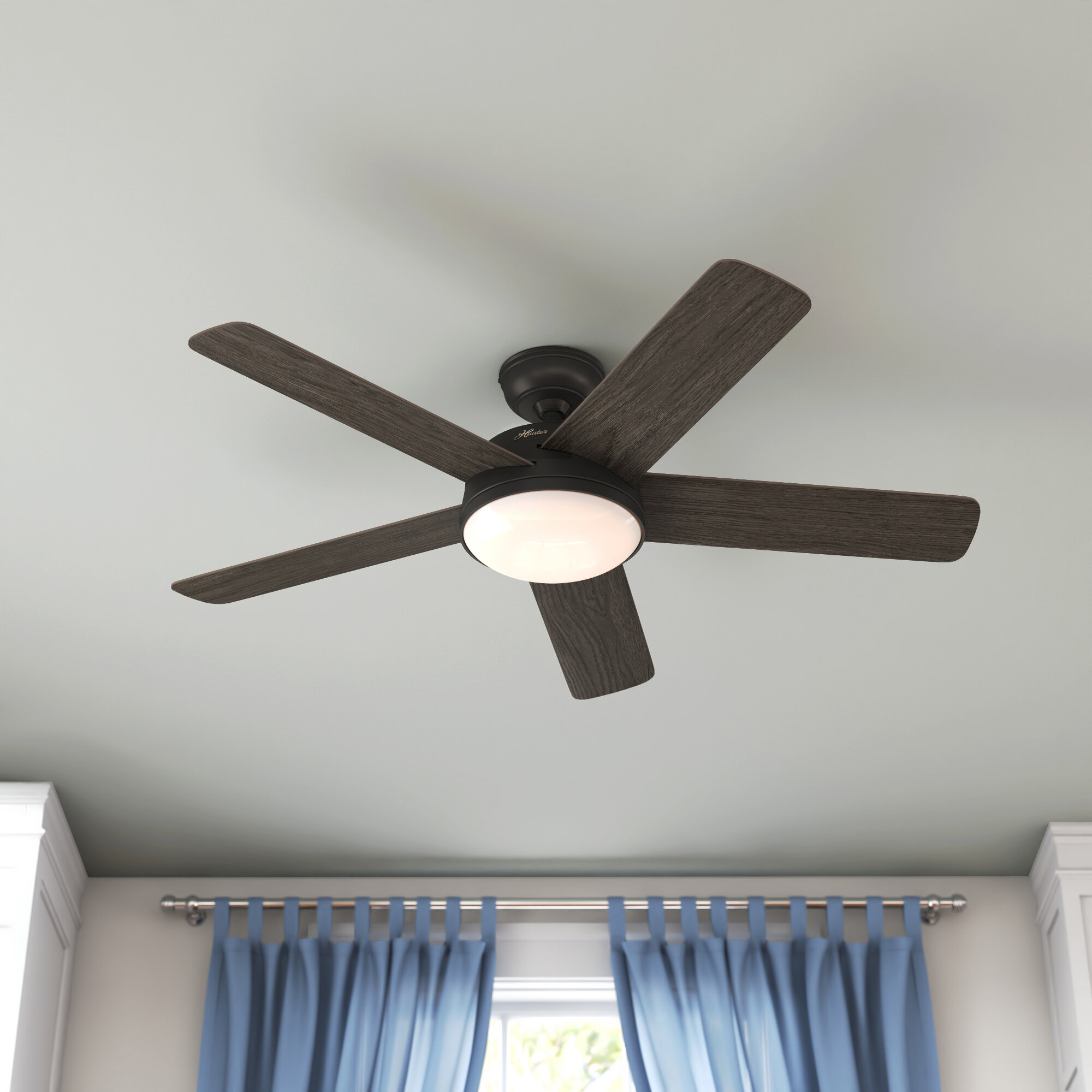 Hunter Fan 54 Romulus 5 Blade Led Smart Standard Ceiling Fan With Remote Control And Light Kit Included Reviews Wayfair