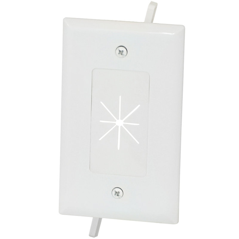 Datacomm Electronics 1 Gang Cable Plate With Flexible Opening Wayfair