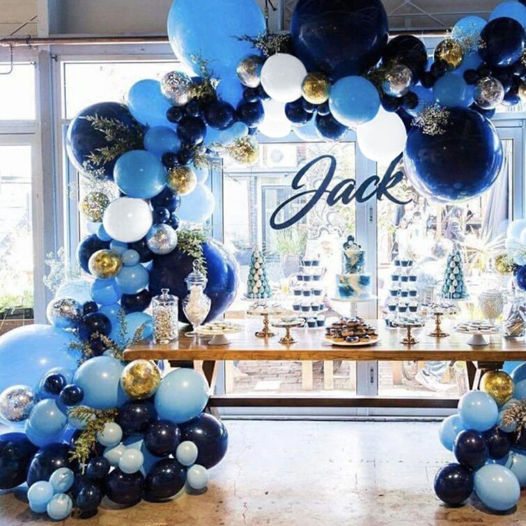 6 40th Birthday  2 12 Pack Table Balloon Decoration Display Kit BLUE